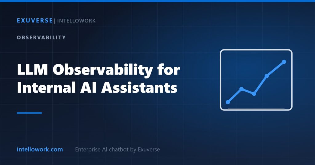 LLM observability dashboard concept for internal AI assistants using Langfuse or LangSmith